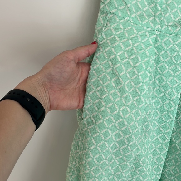 J.Crew Women's Lorelei Aqua Green Deco Dot Strapless Dress Size 4 - Picture 5 of 8